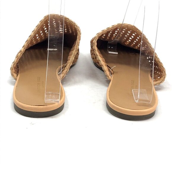 American Eagle Shoes 9 Beige Multi Tone Woven Slide Flats Pointed Toe Sandal PU - Picture 6 of 12